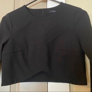 Aritzia Talula Black Crop Long Sleeve Top Size S